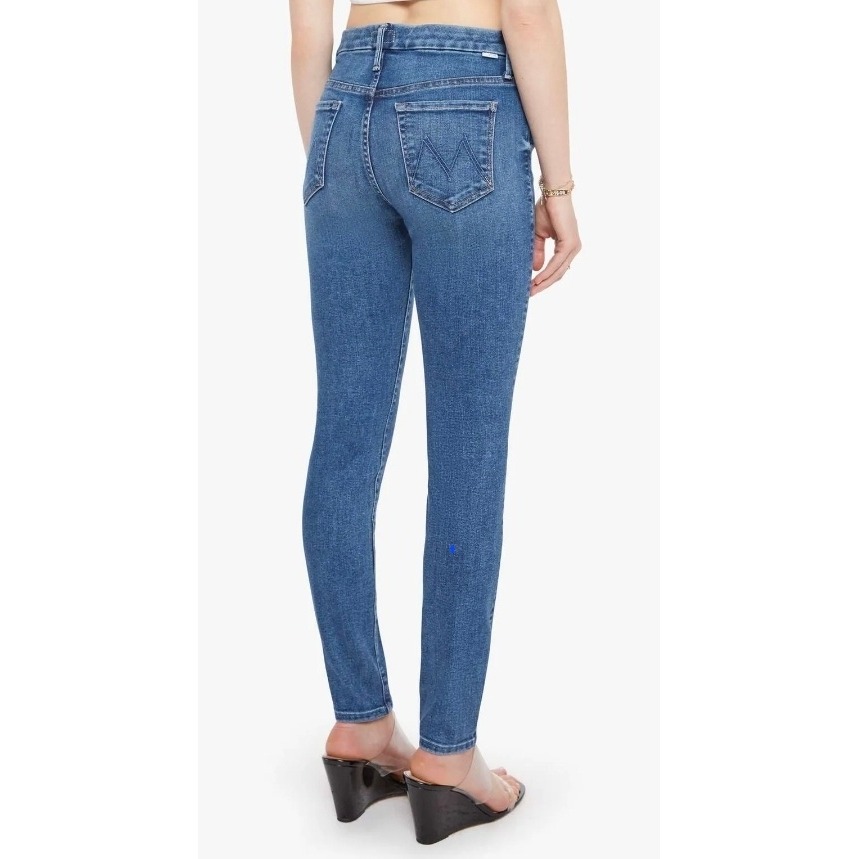 Mother High-Rise Skinny Jeans In Classic Blue